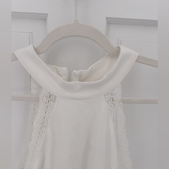 Lulus Reach Out My Hand White Lace Skater Halter Mini Dress XL - Picture 5 of 12